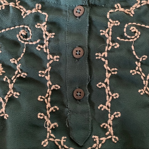 Free People 3/4 Sleeve Embroidered Sheer Blouse - Picture 5 of 8